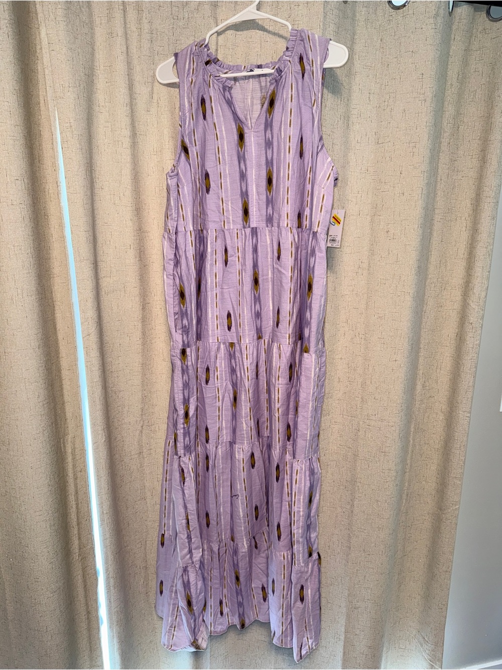 Sonoma Lavender Tiered Maxi Dress with Mustard Accent